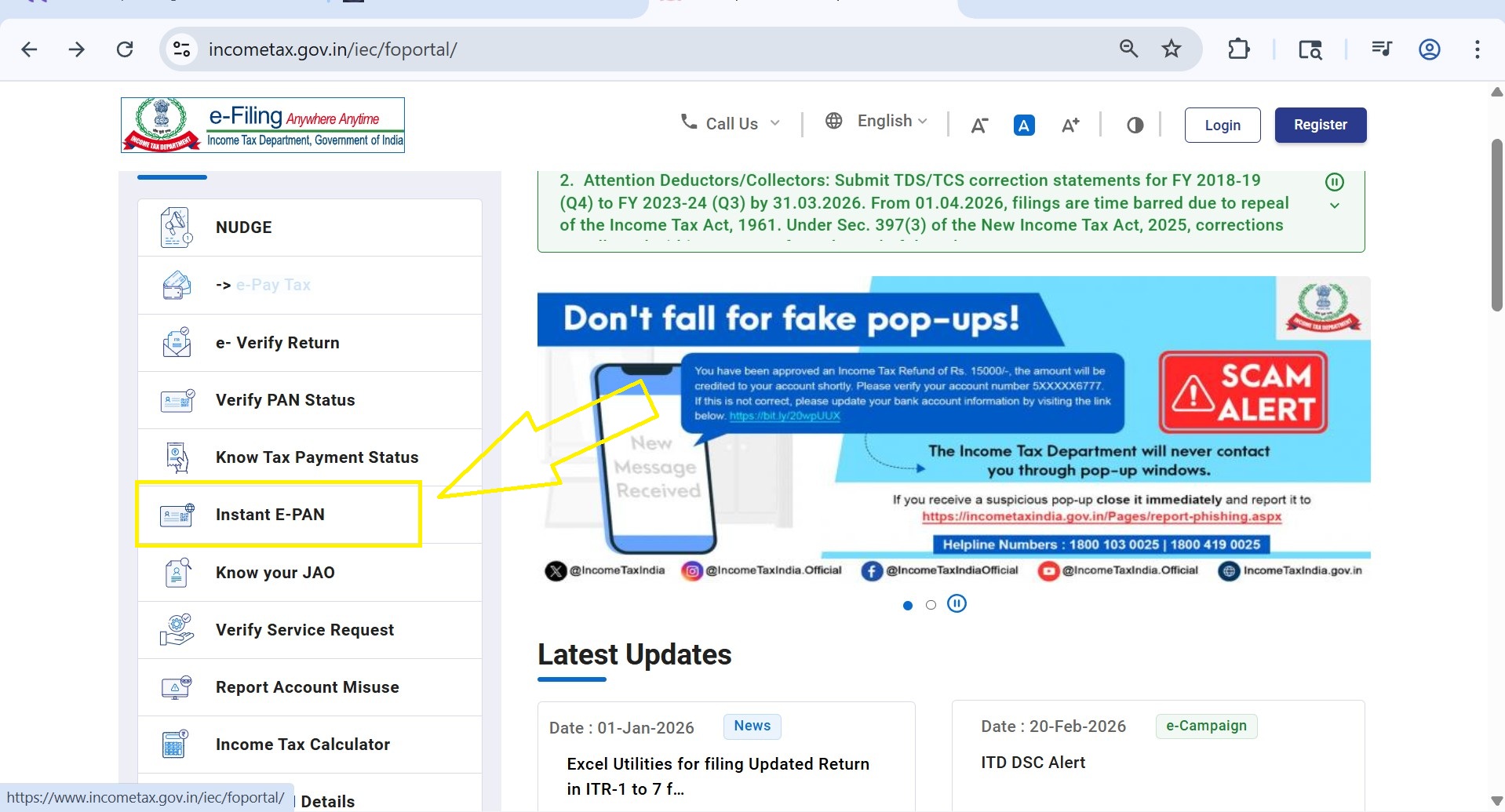 how to apply urgent pan card online