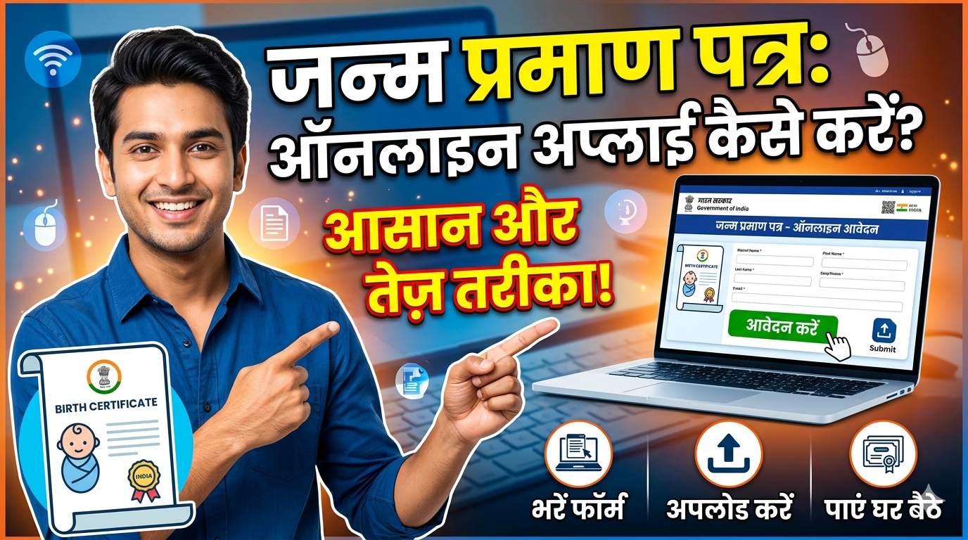 online janam praman patra ke liye kaise apply kare
