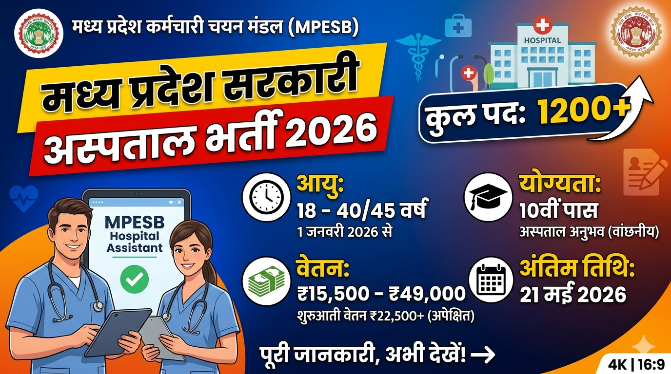 MPESB Hospital Assistant Recruitment 2026