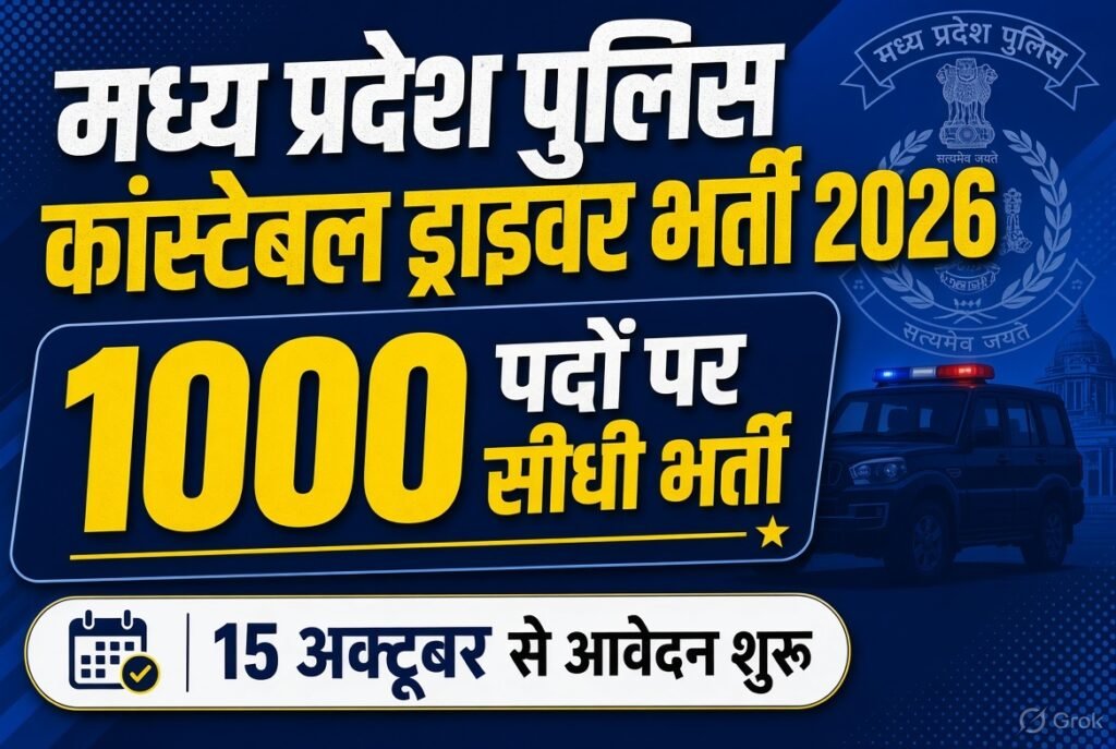 MP Police Constable Driver Recruitment 2026